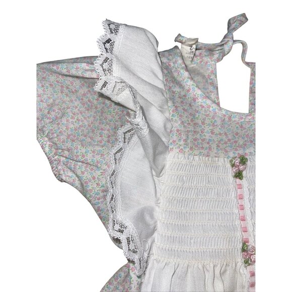 Evy Of California Vintage Girls USA Made Lace Dress T-2 Flower Dress Big Doll - Picture 9 of 16